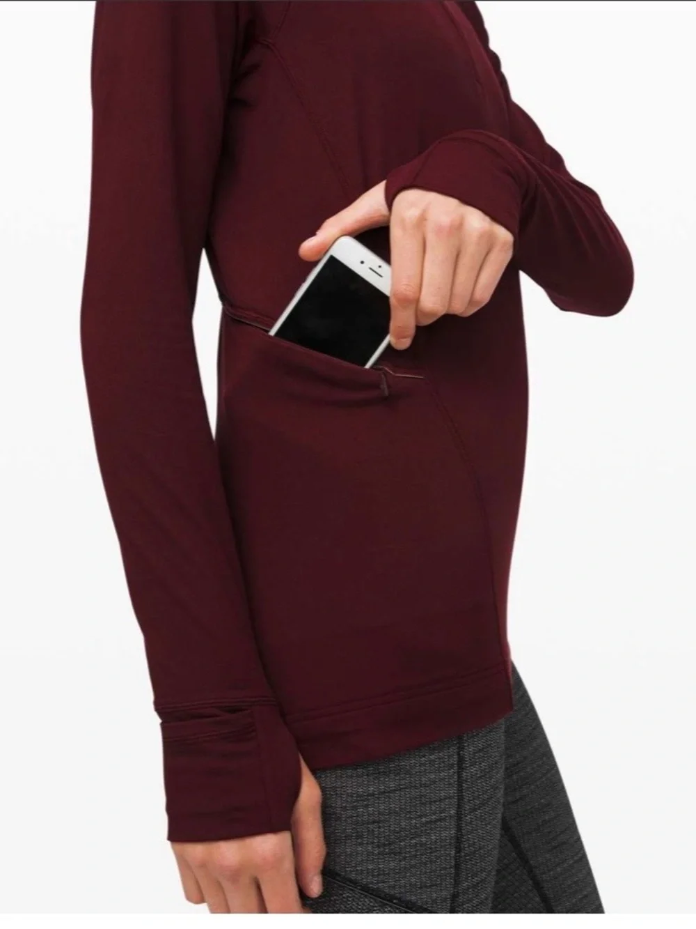 Lululemon Warm Stabilizer 1/2 Zip Hoodie Garnet Women's 6